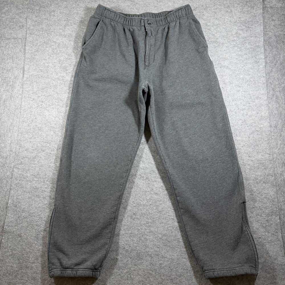 L.L.Bean Heavyweight Sweatpants Mens M Gray Cotton Fleece Drawstring Lounge